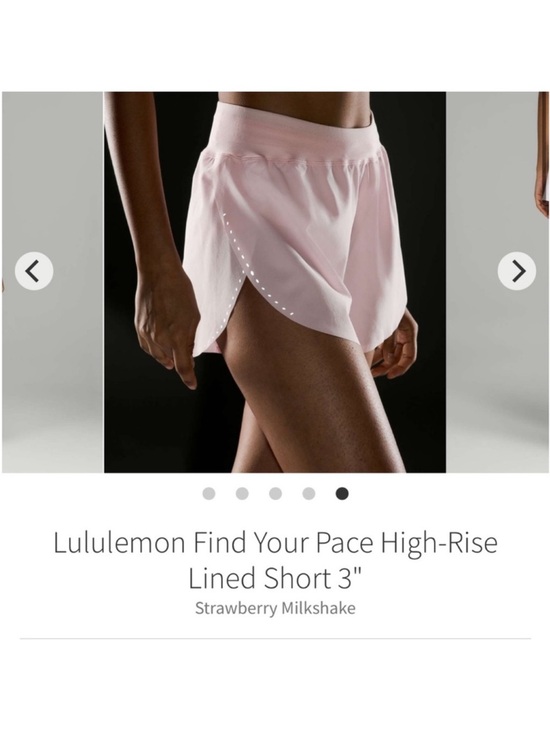 lululemon athletica Pants - Lululemon Find Your Pace High Rise Shorts 3" Strawberry Milkshake Sz 6 Rare